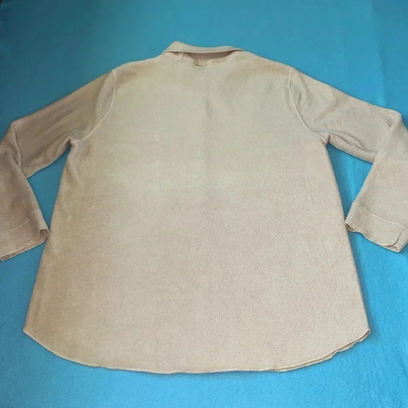 HOT COTTON by Marc Ware fleece button up long sleeve collar chest pocket size L - Picture 2 of 10